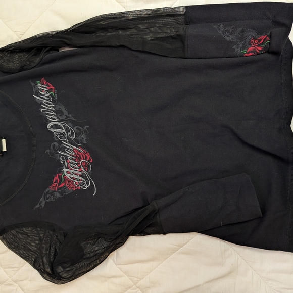 Harley-Davidson Women's Black and Purple Short Sleeve Tees - Picture 5 of 9